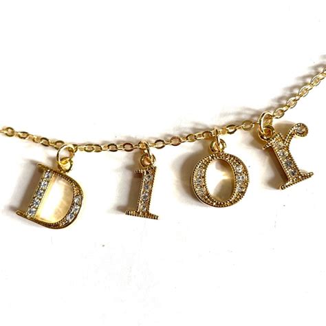 dior spellout necklace.